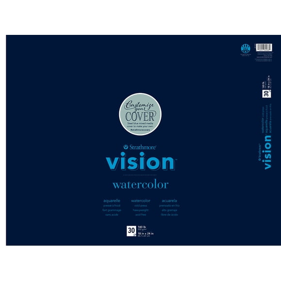 Strathmore Vision Cold Press Watercolor Pad 18"X24"-140Lb, 30 Sheets