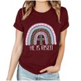 thumbnail image 2 of RKSTN Plus Size Tops for Women Easter Eggs Printing Short Sleeve Crew Neck Tops Fashion Solid Color Soft Blouse Tops, 2 of 3