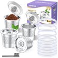 thumbnail image 1 of Tasses K Réutilisables avec 20 Joints en Silicone : Dosettes de Café Réutilisables en Acier Inoxydable - Filtre à Café Rechargeable à Double Maille pour un Café Plus Riche Sans Grains, 1 of 7