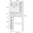 thumbnail image 4 of Vabches Over The Toilet Storage Cabinet,Freestanding Bathroom Toilet Rack with Glass Doors and Adjustable Shelves for Restroom, Bathroom, Laundry,White, 4 of 8