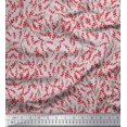 thumbnail image 1 of Soimoi Tissu Crêpe en Polyester Baies Rouges Fruits Tissu de Décoration Imprimé au Mètre 42 Pouces de Large, 1 of 5