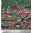 thumbnail image 2 of Soimoi Polyester Crepe Fabric Artistic Leaves & Flower Panel Decor Fabric Printed Yard 52 Inch Wide, 2 of 5