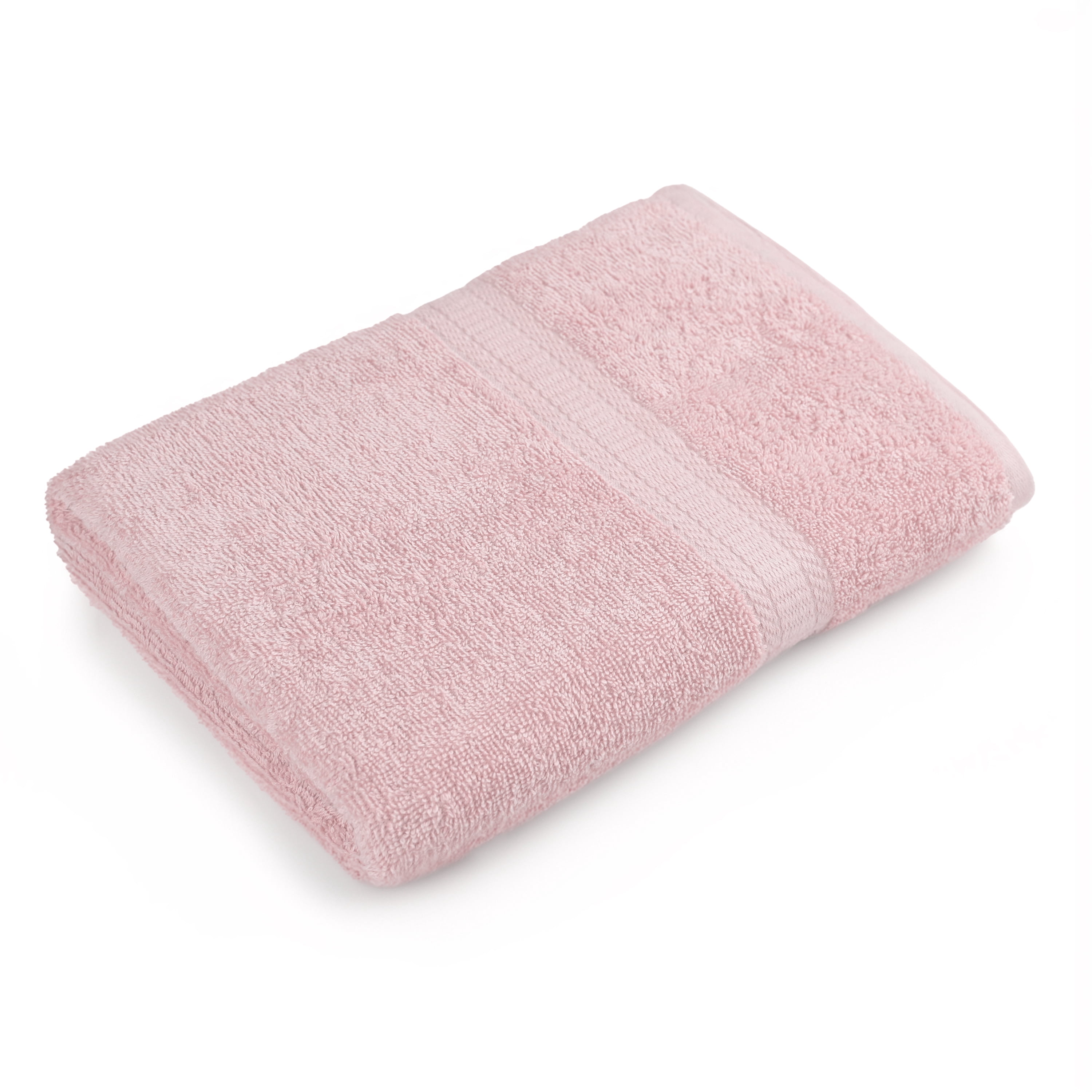 Mainstays Basics Solid Bath Sheet, Soft & Durable, 100% Cotton, Pink