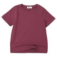 thumbnail image 1 of Hiiyo T-Shirt Décontracté pour Petits Garçons Uni Unisexe à Manches Courtes Col Ras du Cou T-Shirt d'Été, 1 of 2
