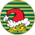 thumbnail image 4 of Dr. Seuss The Grinch Green & Yellow Striped Round Plate, 4 of 4