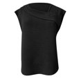 thumbnail image 4 of Hauts pour Femmes Habillés Décontractés Manches Courtes Asymétriques Col en V Chemises de Travail Blouses, 4 of 4