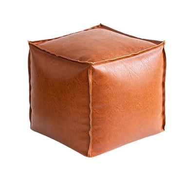 Ottoman with Storage Artificial Leather Upholstered Footstool Morocco Non Suede Upholstered Covering Footpad Storage Floor Footpad without Fillerunstuffed Pouf Ottoman
