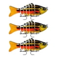 thumbnail image 4 of Lot de 3 Leurres de Pêche Eau Salée Appâts Réutilisables avec Perle Attraction Extérieure Swimbaits Artificiels Crankbait 10cm Type 10, 4 of 8