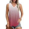thumbnail image 2 of Plebaso Womens Tank Tops V Neck Gradient Lightweight Eyelet Shirts Flowy Loose Summer Sleeveless Blouses, 2 of 7