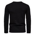 thumbnail image 4 of KIHOUT Chandails Molletonnés Hommes Décontracté Chandail à Enfiler Manches Longues Col Rond T-Shirt Hauts Blouse BK/L2, 4 of 5