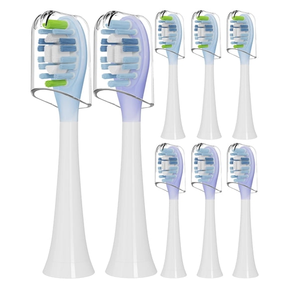 Replacement Heads for Philips Sonicare Electric Toothbrush, Brush Head Compatible with Sonicare G3 C3, 8PCS (Blue&Purple, Medium)
