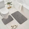 thumbnail image 2 of Iumwxz Bathroom Mat Bathroom Floor Mat 2 Piece Solid Color Antidirty Carpet Toilet Bathroom Non Slip Absorbent Floor Mat Bathroom Foot Mat Floor Mat Bathroom Rug Gray Polyester, 2 of 7