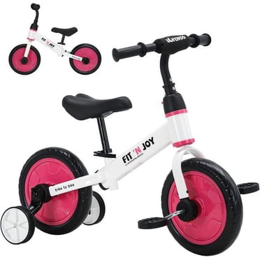 UBRAVOO Fit 'n Joy Toddler Balance Bike for Boys Girls 2-4 with Pedals & Training Wheels Options, 4-in-1 Starter Kids Training Bicycle,Rear Single Rod