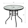 thumbnail image 2 of Costway Table Ronde de Patio 31,5 Pieds' Verre Trempé Cadre en Acier Extérieur Piscine Cour, 2 of 8