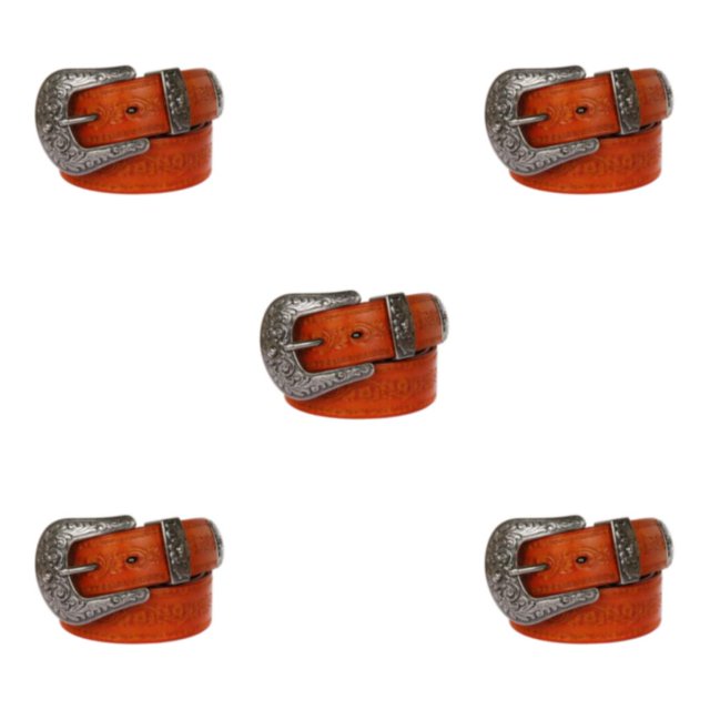 Ruiboury Embossed Pattern Belt With Fine Craftsmanship For Vintage And Western Looks Long Fashion Embossed Pattern Rivet Belt Long flowers yellow 110cm 5Set