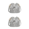 thumbnail image 1 of maskred Bucket Shoulder Bag Drawstring Bag Purse Handbags Small Shopping Gray 22x11x19CM 2Set, 1 of 6