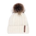 thumbnail image 1 of Women‘S Warm Solid Thicken Wool Hat Stripe Knit Windproof Cap, 1 of 6