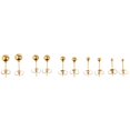 thumbnail image 2 of lionlar 2X 5 Pairs Assorted Ball 2mm-6mm Disc Ball Stainless Steel Earring Studs Gold 2 Pcs, 2 of 7