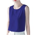 thumbnail image 3 of JDQJBZ Camisoles de Base Débardeurs pour Femmes Grande Taille Débardeurs Couleur Unie Col Rond Chandail Ample Sans Manches, 3 of 4
