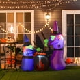 thumbnail image 2 of HOMCOM Colorful 5.5ft Inflatable Halloween 2 Witch Display LED Outdoor Yard, 2 of 10