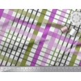 thumbnail image 2 of Soimoi Purple Crepe Silk Fabric Window Pane Check Fabric Prints By Yard 42 Inch Wide, 2 of 3