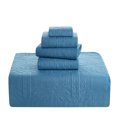 thumbnail image 4 of Clara Clark Home Quilt Set Bedspread - Ultra Soft Microfiber Embossed Grid Weave Pinsonic Lightweight - Quilted Comforter 5 Piece Bedding Set - 2 Pillow Shams, 2 Euro Shams - Twin, Blue Heaven, 4 of 4