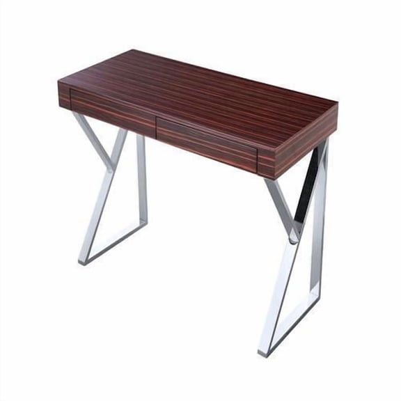 Maca Office Desk  in Ebony Color with Chrome Legs