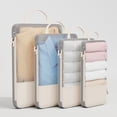thumbnail image 2 of Packing Cubes for Travel 4-Piece Travel Compression Package Cube Set Space Saving Luggage Manager Mesh Bag Easy Travel Packagingcompression Packing Cubes, 2 of 6
