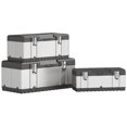 thumbnail image 1 of HOMCOM 3 Pieces Toolbox, 23"/ 19"/ 16" Stainless Steel Tool Box Case Set, 1 of 10