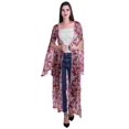 thumbnail image 1 of Moomaya Cardigan Long en Georgette de Viscose Imprimée à Manches Fendues pour Femmes, 1 of 5