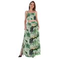thumbnail image 1 of Bimba Ensemble Coordonné 2 Pcs Robe Aguichant de Plage et de Fête pour Femmes, Haut Court Imprimé Smocké et Jupe Longue, 1 of 7