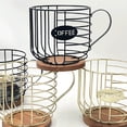 thumbnail image 3 of Glass&Bottle Coffee Pod Holder for Home - Large Capacity Coffee Filter Organizer with Wood Lid and Base Retro Coffee Station Accessory, 3 of 3