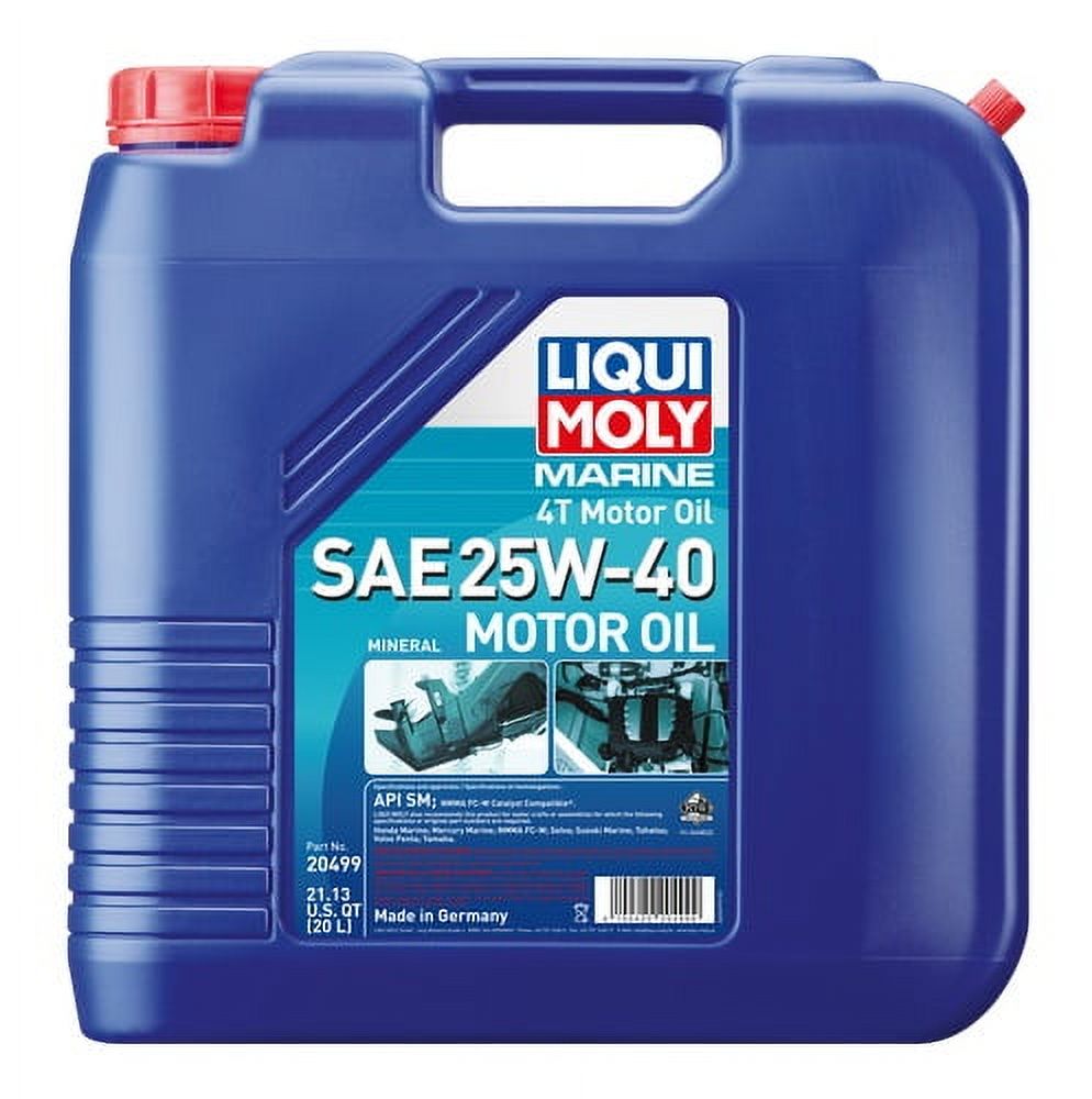 Liqui Moly 20499 Oil Marine 4T SAE 25W-40; 20 Liter Jug; Single