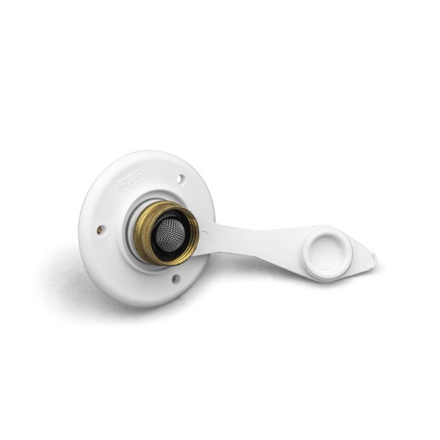 JR Products 160-85-A-2Z-A Polar White Brass Check Valve Flusher Water Inlet