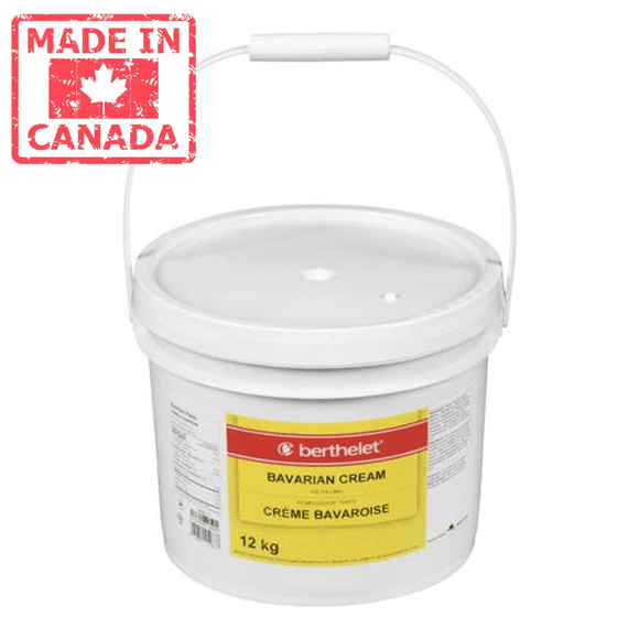 Berthelet Tarte Garniture Crème Bavaroise 12kg/26,46lb - Fabriqué au Canada