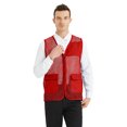 thumbnail image 1 of TOPTIE Adult Mesh Vest Zipper Supermarket Team Volunteer Uniform Vest - Red, 1 of 6