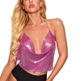 thumbnail image 1 of Harpily 2025 Intimates Women's Clearance Metal Sequins Open Back Halter Top Vest, 1 of 4