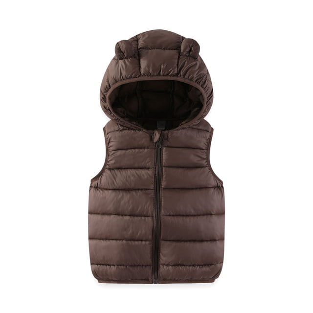 SHTXOZHI Doudoune Sans Manches pour Tout-Petit Bébé, Veste à Capuche pour Enfants, Manteau d'Hiver Rembourré