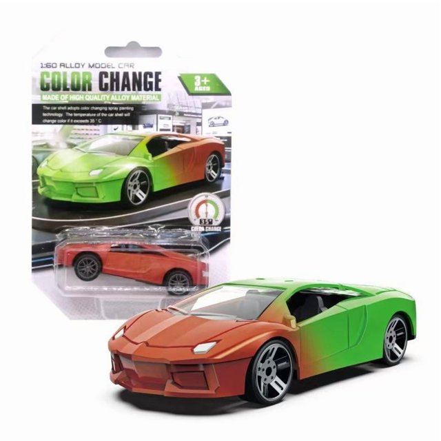 SharkTRUE 164 Magic Color Changing Racing Car Model Car Creativity Inertia Pull Back Car Drop-resistant And Durable Temperature Color Change Alloy Racing Car Interactive Games