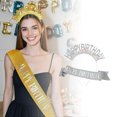 thumbnail image 2 of Customizable Sparkling Letter Shoulder Strap 160 × 9.5cm Birthday Party/Graduation /Beauty Pageant Hot Stamped Font Comes With Pin Shoulder Strap Set, 2 of 5