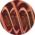 thumbnail image 1 of Ahgly Company Machine Washable Indoor Round Transitional Orange Area Rugs, 8' Round, 1 of 7