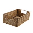 thumbnail image 1 of Retro Hand-woven Seaweed Storage Basket Household Rectangular Sundries Organizer Storage Box for Home Clothes - 36X26X12CM (L  Yellow), 1 of 6