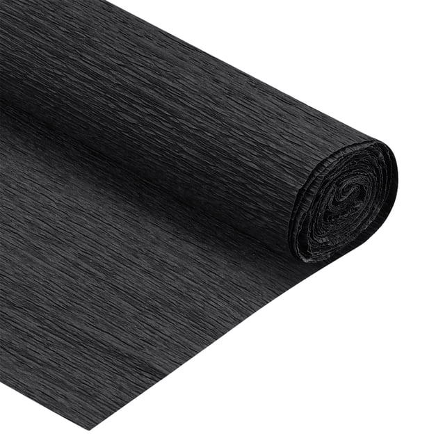 Unique Bargains Crepe Paper Rolls 7.5ft Long 20 Inch Wide, Black 2 Pack