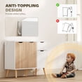thumbnail image 4 of HOMCOM Sideboard Storage Cabinet with Drawer, White and Nature Wood, 4 of 7