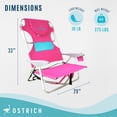thumbnail image 2 of Ostrich Chaise de Plage Confort pour Dames, Rose (3 Pack), 2 of 10