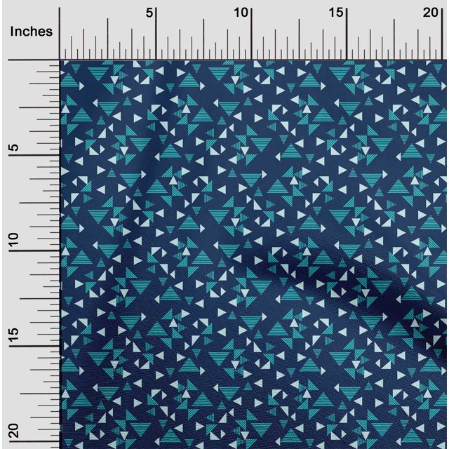 oneOone Tissu Polyester Lycra Triangle Imprimé Géométrique BTY 56 Pouces de Large