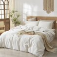 thumbnail image 2 of Washed Cotton Duvet Cover Set Linen Feel Natural Wrinkle Lightweight Comfy (King  Linen), 2 of 6