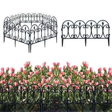 Dvkptbk Garden Fence,6Pc Plastic Edgings Garden Picket Fence - Grass Flowerbeds Plant Borders - Decorative Scenery Road Panels - Weather Proof Plastic Garden Fence