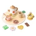 thumbnail image 2 of Simulated Tea Set For Pretend Play Wooden Afternoons Tea Toy With Tray Pastels Style Social Interaction Set Household accessories, 2 of 7