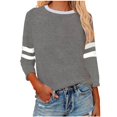 thumbnail image 1 of Timegard Hauts pour Femmes Grande Taille Col Rond Manches 3/4 T-Shirts Confortables Tunique Décontractée pour Porter avec des Leggings, 1 of 5